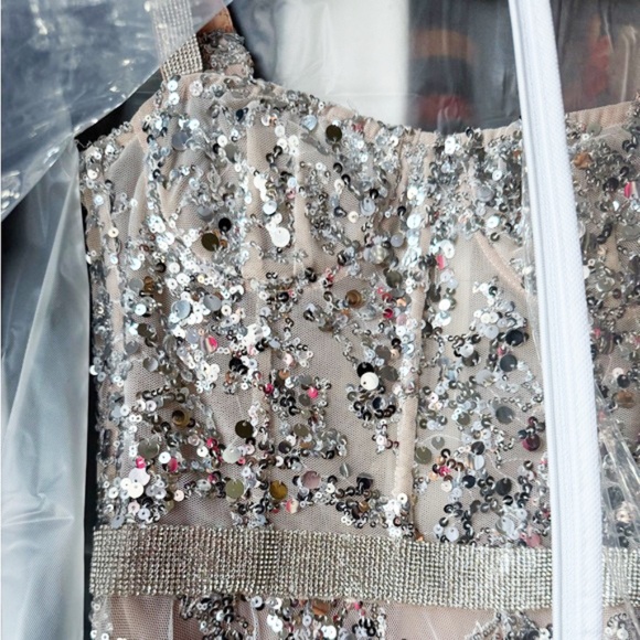 Bronx and Banco Midnight Silver Sequined Mini Dress - Picture 4 of 5